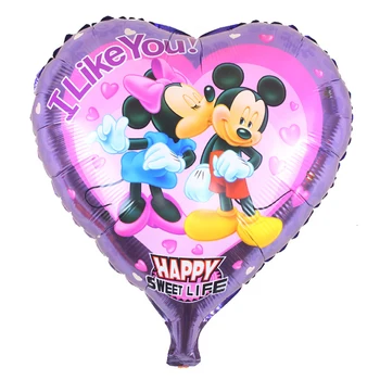 

1PC love lip prints Minnie mickey aluminium film balloon birthday party arrangement of wholesale children's toys balloons
