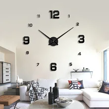 Muhsein, модные 3D настенные часы большого размера, зеркальные наклейки, сделай сам, короткий Декор для гостиной, настенные часы для комнаты, настенные часы DIY, брендовые настенные часы