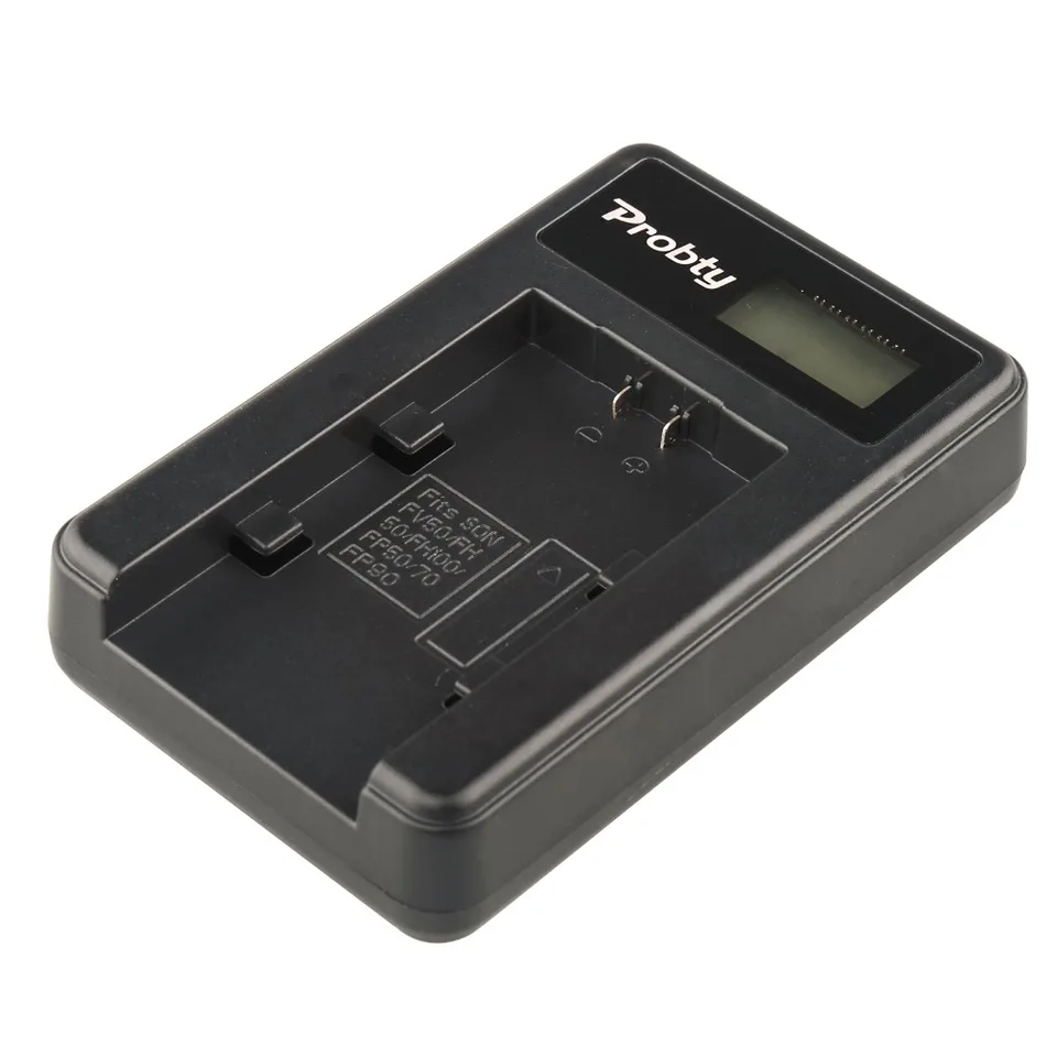 DuraPro Lot de 2 batteries NP-FM500H + chargeur USB LCD pour appareils