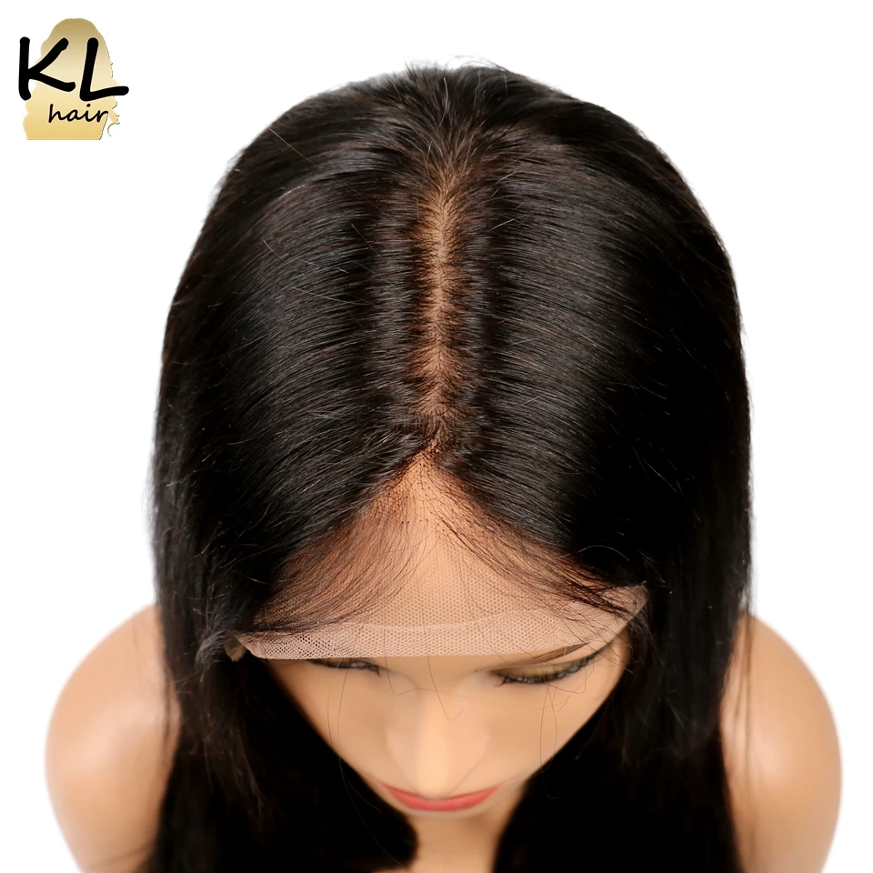 

KL Hair Short Bob Silk Base Wigs Brazilian Remy Hair Straight Silk Base Lace Front Human Hair Wigs For Women Natural Black Color
