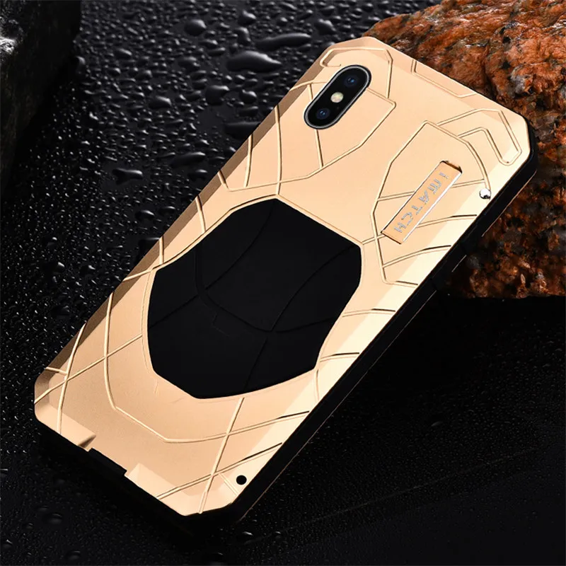 

Luxury IMATCH Outdoor Sports Army Tactical Shockproof Life Waterproof Metal & Silicone Phone Case For iphone X 10 Case Cover