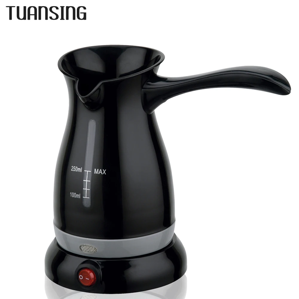 

TUANSING 220V 250ml Turkey Coffee Maker Electrical Coffee Pot Food Grade 360 Degree Rotate Coffee Kettle