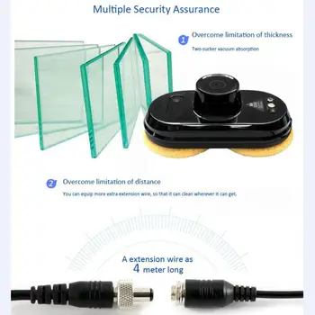 

Wet and Dry Auto clean Anti-falling Smart Window Glass Cleaner Robot Control Robot Vacuum Cleaner With 4m Extension cord