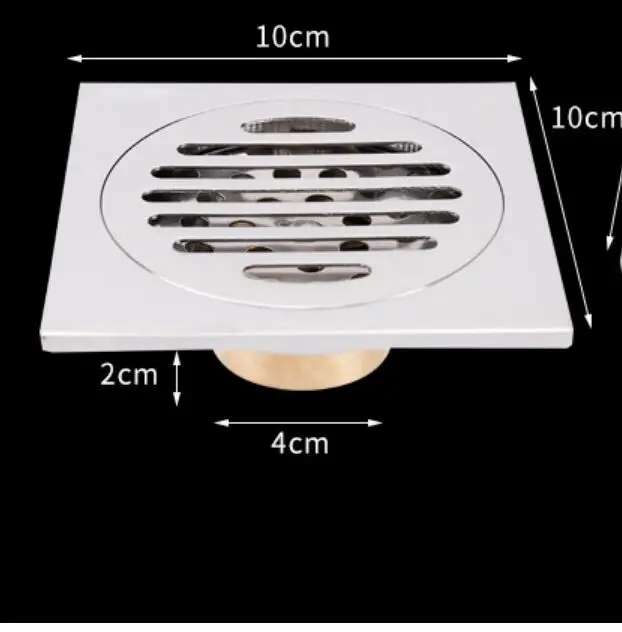 10 см покрытие Чистая медь квадратный стиральная машина двойного назначения Сливная крышка душ сточные воды слив клетчатый пол слив