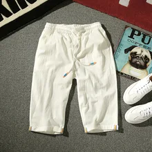 Летние Стильные мужские х/Б мужские шорты льняные мужские шорты в повседневном стиле дышащие пот тонкая крутая Ткань