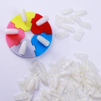 

100Pcs Removable False Nail Tips with Colorful Stands Holder Nail Art Practice Display Tool