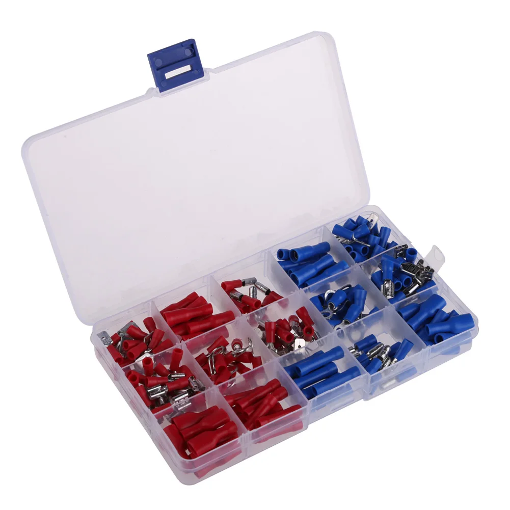 

Professional Connector Terminal 200Pcs Assorted Insulated cold pressed Crimp Terminals Set Electrical With Case BS