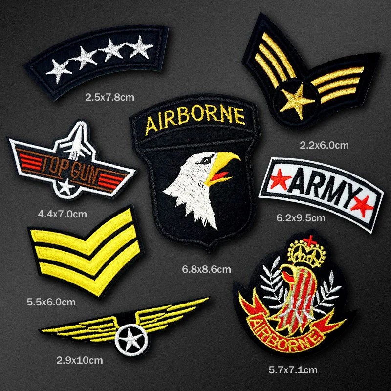 8 шт./лот нашивка в стиле AIRBORNE ARMY сделай сам милые вышитые значки хиппи железные