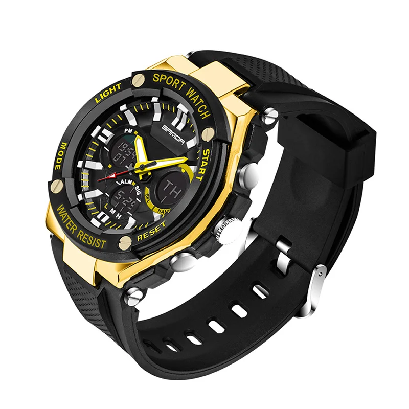 Спортивные противоударные часы. Наручные часы Sanda 733 Black. Наручные часы Sanda 733 Gold. Наручные часы Sanda 733 Orange. Часы мужские наручные водонепроницаемые и противоударные.
