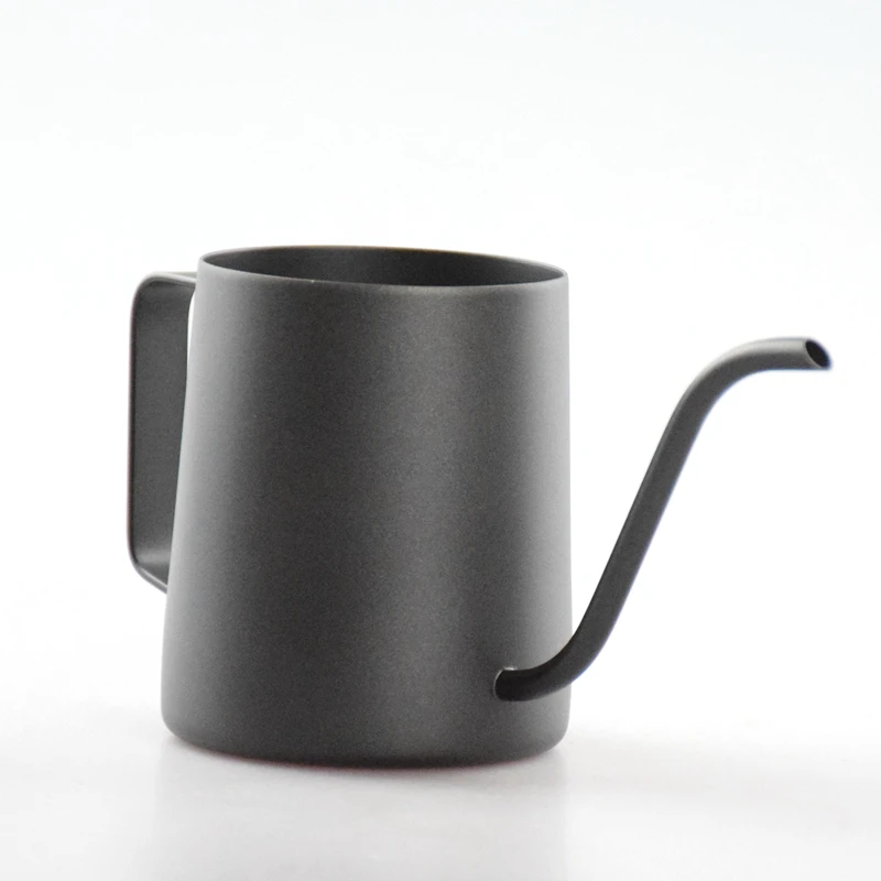 

350ML Long Sprout Stainless Steel Coffee Kettle V60 Drip Pot Milk Pitcher with Handle Black Percolators