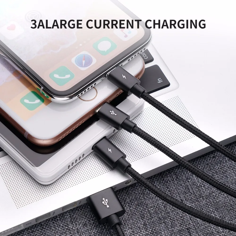  ORICO UTS3 3 in 1 USB Kabel 3A Max Laden & Datenkabel für iPhone X 8 7 Samsung Xiaomi huawei Mit 2 