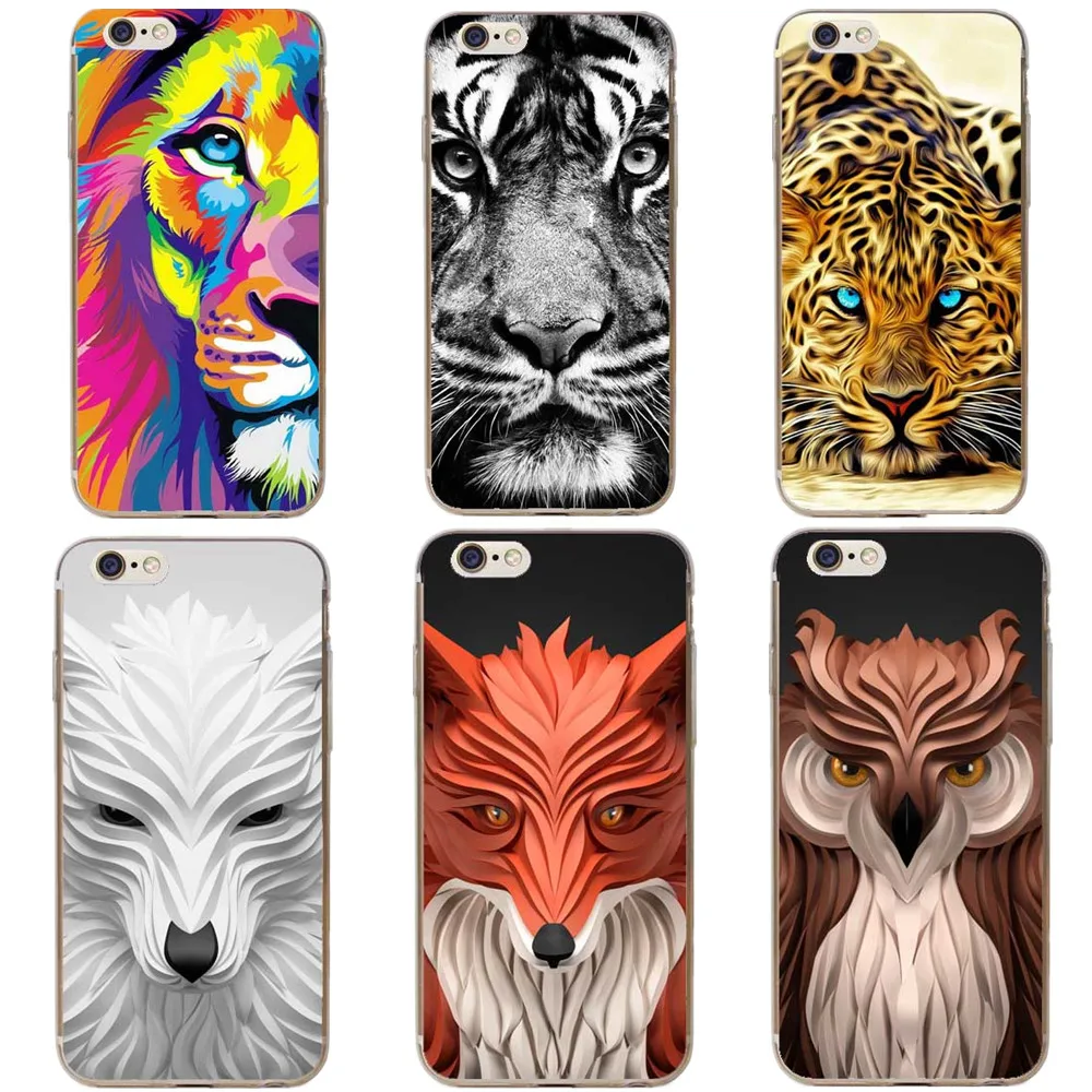 薄型ソフト Tpu 高級ブランド動物虎ライオンフクロウ 3d カバークリア電話ケース Coque Iphone 5 5 S Se 6 6 S プラス 7 7 プラス 8 プラス Clear Phone Cases Phone Casesfor Iphone Aliexpress