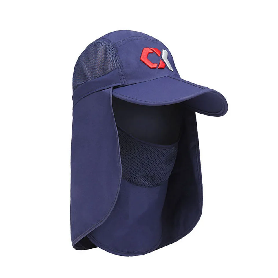 

Outdoor Breathable Hiking Camping UV Protection Face Neck Cover Fishing Cap Visor Hat Neck Face Flap Hat Wide Brim Buckle
