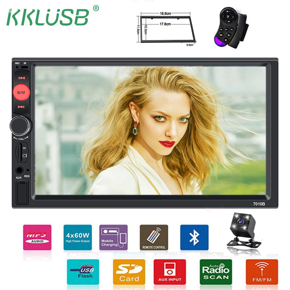 2 din автомагнитола HD 7 &quotсенсорный экран mirrorlink MP5 плеер сабвуфер Авторадио Bluetooth
