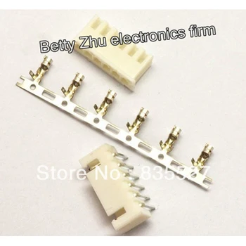 

100pcs/lot XH2.54-6P 6PIN terminal block 2.54MM pitch connector : plug + plastic bending needle socket + terminal