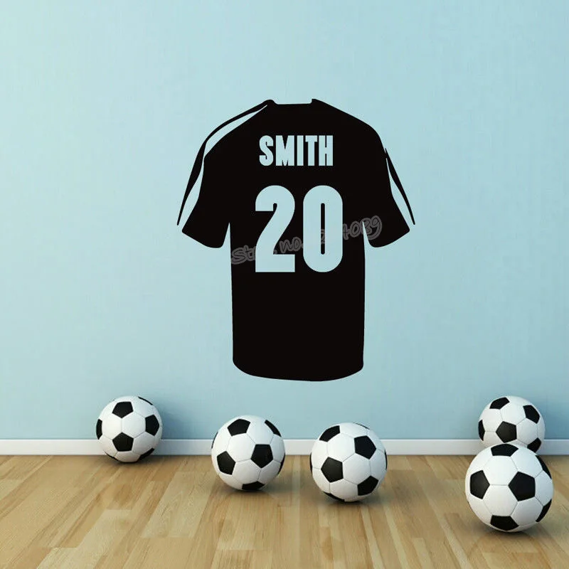 Us 5 98 25 Off Soccer Jersey Custom Name Number Wall Stickers Personalized Football Sport Room Decal Boys Kid Bedroom Decor Art Poster Ea874 In