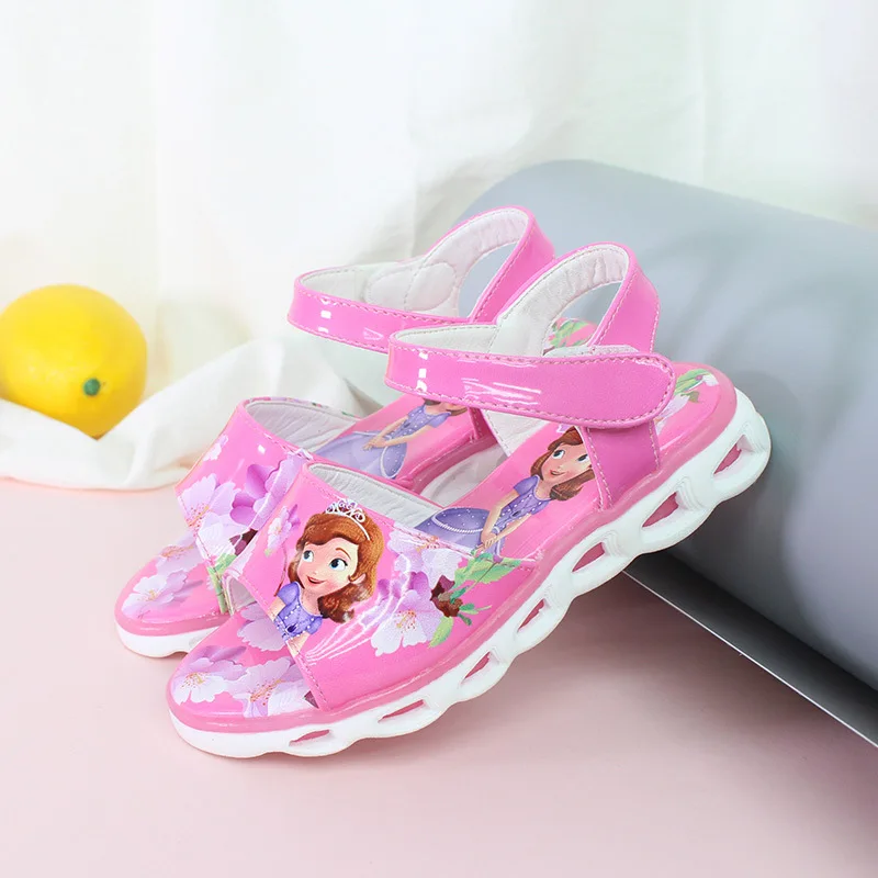 

Baby Girls Fashion Sofia Sandals Kids Summer Beach Shoes Children Anti-Slippery Princess Shoes European Size 26-30