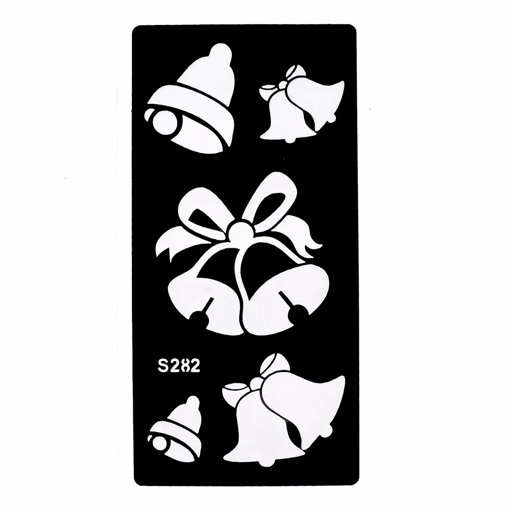 1 Piece Small Bow Tie Bell Henna Tattoo Stencil for Lady Back Art Henna Paste Colored Drawing Tattoo Stencil Christmas Gift S282