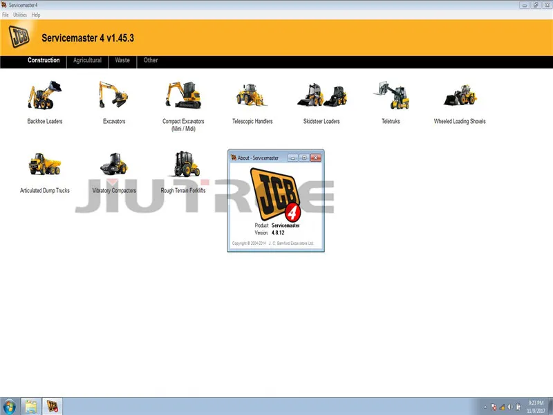 Сервис JCB Master interface JCB SM4.1.45.3 для сельскохозяйственного конструктор; экскаватор сканер