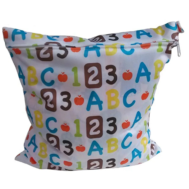 Infant Newborn Reusable Waterproof Cartoon Wet Dry Bag Diaper Nappy Pouch Cloth