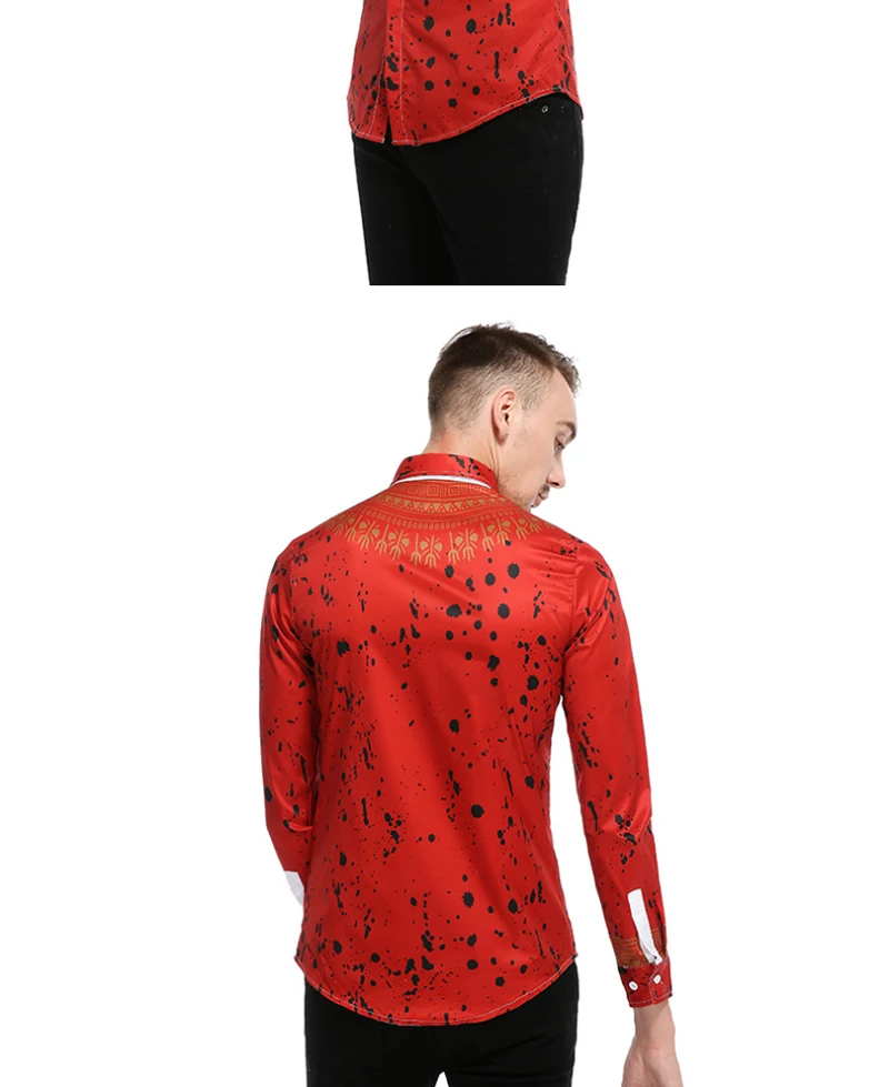 IceLion 2019 новых печатных рубашки для Для мужчин отложной воротник с длинным рукавом мужская классическая рубашка модные Повседневное