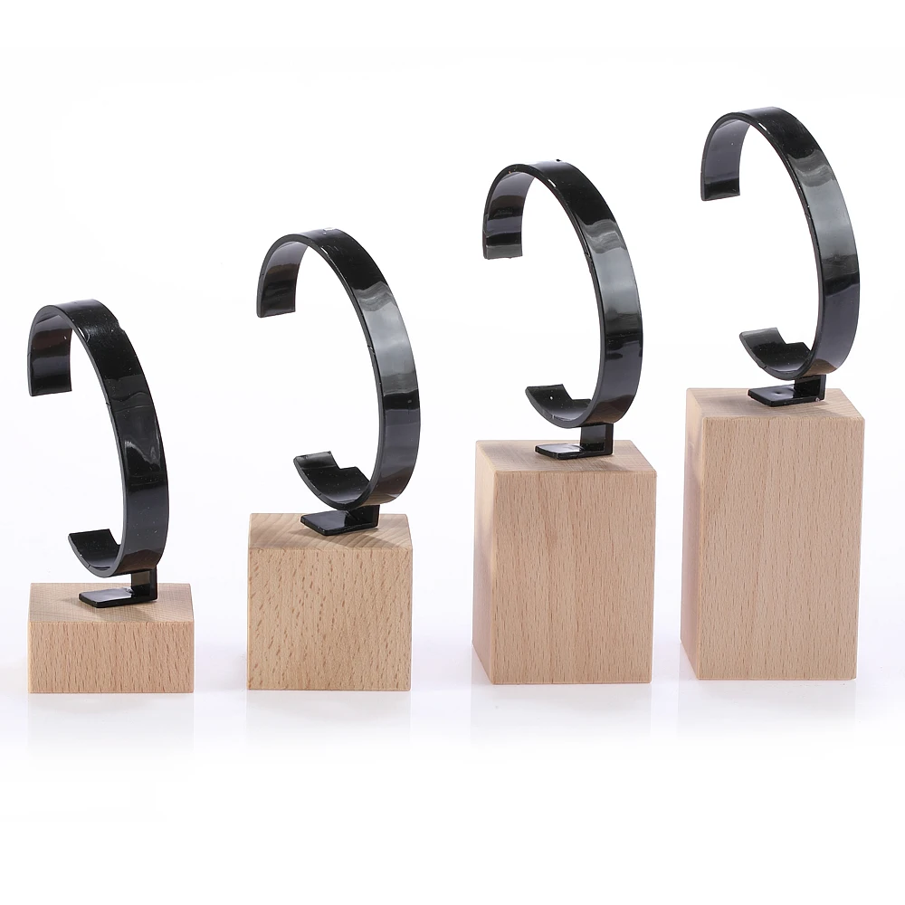 Koop Gratis Verzending 4 Stks Luxe Milieu Natuurlijke Timber Houtnerf Horloge Display Organizer Houder Met Goede Cirkels