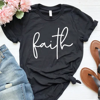 

Faith Christian Tshirt Graphic Tees Women Fashion Short Sleeve Jesus Clothes 90s Aesthetic Causal Tops Streetwear Drop Shipping