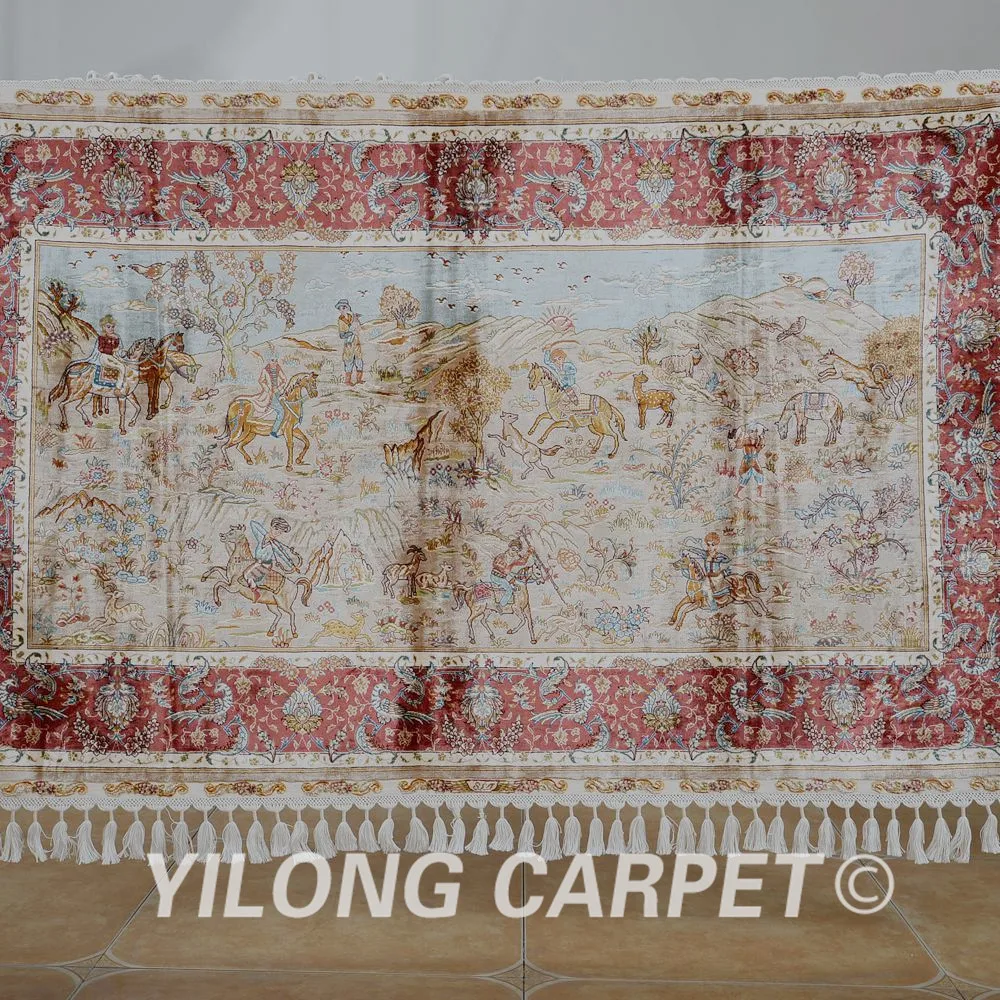 Yilong 3 3 X5 6 Persische Jagd Design Teppich Exquisite Rot