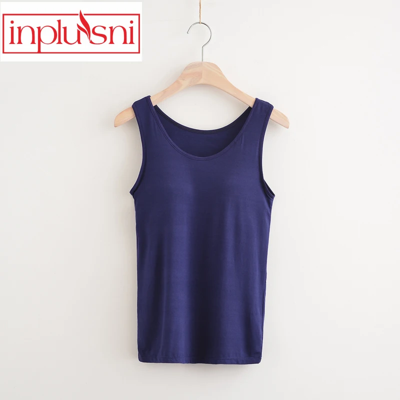 Inplusni women vest without steel cups with chest pad camisoles modal tanks personalized design vest focus on women health