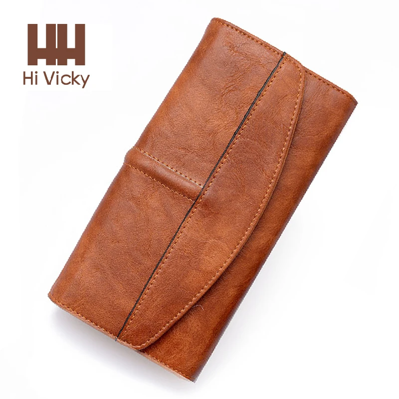 

2018 Quality Assurance Luxury Women Purse 100% Genuine Leather Long Purse Female Famous Brand Designer Card holder Clutch Bag