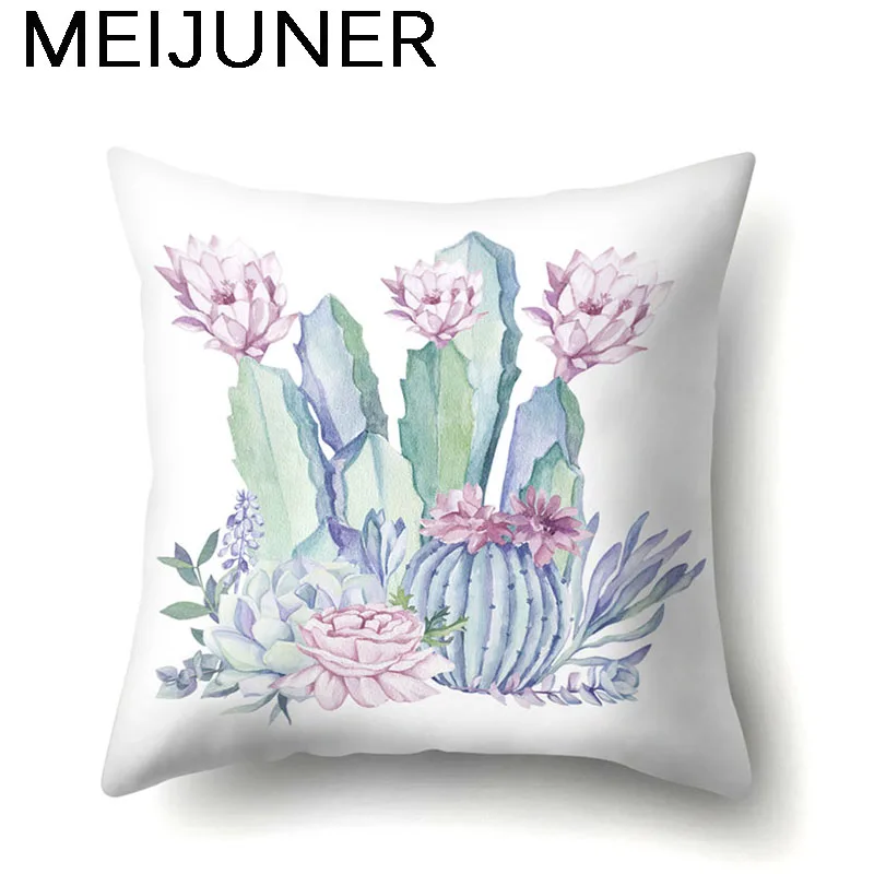 

Meijuner Cushion Covers 45*45 Throw Pillow Covers Plant Pineapple Cactus Cushion Cover for Sofa Farmhouse Home Decoration MJ221