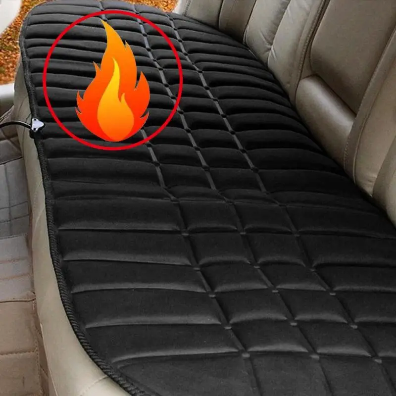 

130*49cm Car Rear seat heated cushion Winter Warm-Keeping Heating Thermostat Back Row Car Seat cover for Cold Weather 12V 35W