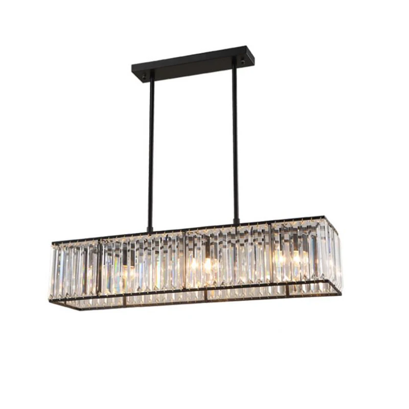 

jmmxiuz 3-light American Vintage Retro Crystal Chandelier Lighting for Dining Room Restaurant Hanging Iron Rod Pendant Lamp