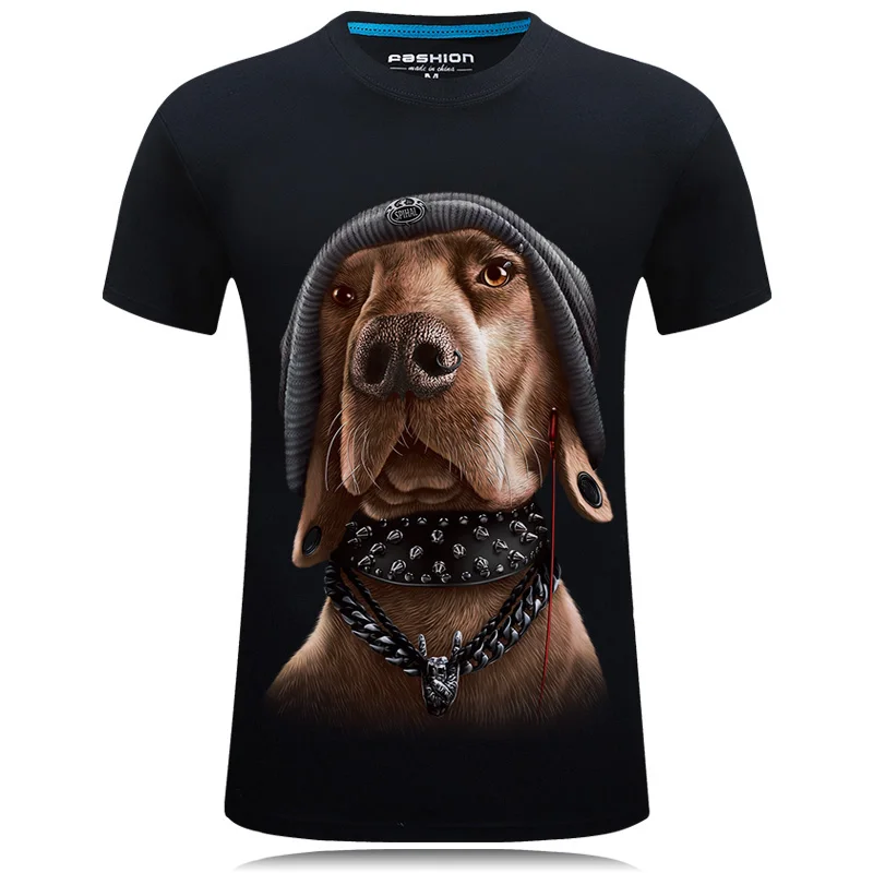 

Brand New Men's Fashion Dogs 3D Printing Short Sleeve T-Shirts Casual Men Animal T-shirts For Male Spring Summer