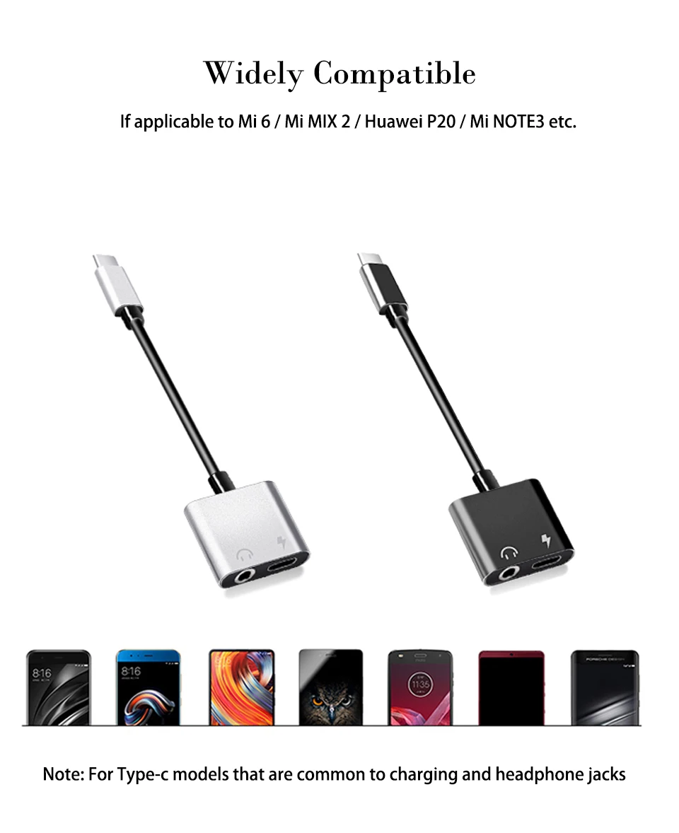 2in1 Type-c Cables For iPhone 7 8 Plus X Charging adapter Charger Splitter For Lightning Headphone Earphone  Audio Cable Adapter (9)