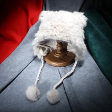 Милая зимняя меховая шапка в стиле Лолиты с кошачьими ушками для косплея