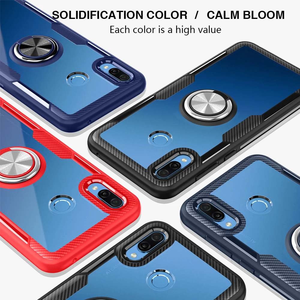 

Phone Cases For Huawei Honor 8X Max 10 Lite Play 7X Case Clear Magnetic Ring Cover For Huawei Mate 20 Pro P20 Lite 10 Coque Capa