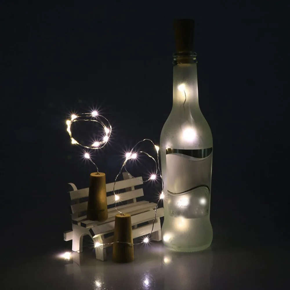 8 светодиодный светильники в форме винных бутылок с пробкой Встроенный солнечный светодиодный пробковый провод красочный Сказочный струнный светильник s Ночник светильник домашний декор