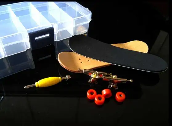 Сплав стент подшипника колеса игрушки для пальцев Профессиональный Тип колесные диски Противоскользящий коврик клен дерево скейтборд на палец с коробкой