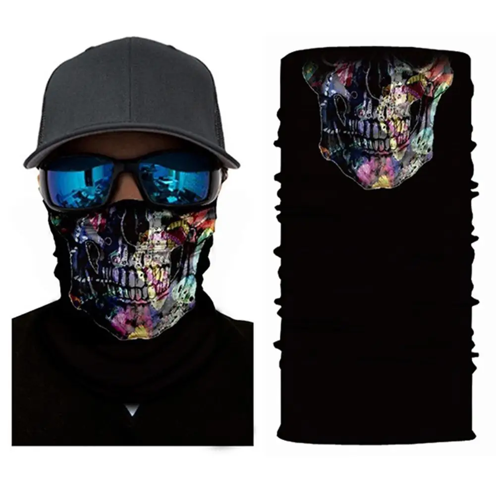 3d-принт, волшебный шарф, маска для лица, призрак, череп, голова скелета, бандана, Защитная повязка на голову, головные уборы, быстросохнущие, для езды на велосипеде, спорта