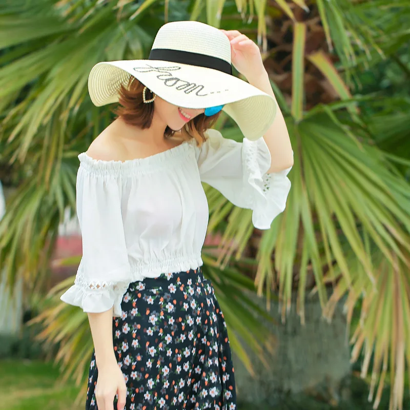 إلكتروني قبعة مطرزة كبيرة حافة السيدات الصيف سترو قبعات للحماية من الشمس للنساء الشاطئ قبعات الترفيه قبعة شمس دون غطاء رأس الأشعة فوق البنفس... إلكتروني قبعة مطرزة كبيرة حافة السيدات الصيف سترو قبعات للحماية من الشمس للنساء الشاطئ قبعات الترفيه قبعة شمس دون غطاء رأس الأشعة فوق البنفس...