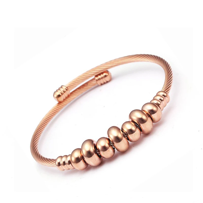 

High Quality Silver Open Strand Beads Women Female Bracelets Trendy Brand Design Stainless Steel Charm Bracelets Men Jewelry