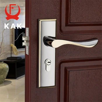 KAK Modern Mute Room Door Lock Handle Fashion Interior Door Knobs Single Bolt Door Lock Anti-theft Gate Lock Furniture Hardware modern fashion mechanical mute split indoor wooden door lock silver black emerald suet jade bedroom bookroom door handle lock