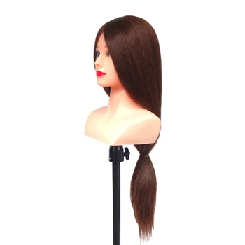 

29inch 85% Human Hair Mannequin Head With Shoulder Hairdresser Cosmetology Practice Training Head Hair Stying Manikin Head