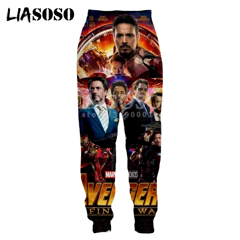 

LIASOSO 2018 3d Print Unisex Men Women Sweatpants Avengers: Infinity War Hulk Captain Harajuku Sweat Pants Joggers pants X0427