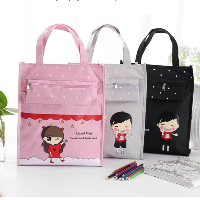 

Boy and Girl Oxford Tutor Bag, Cartoon Printing Simple, Practical, Convenient, Waterproof Tote Bag