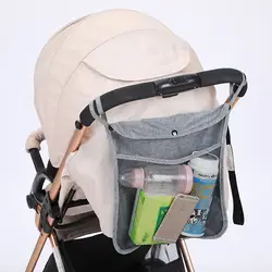 Сетчатый карман для детской коляски, сетчатая бутылочка для хранения подгузников, сумка-Органайзер, большой размер, подвесная коляска