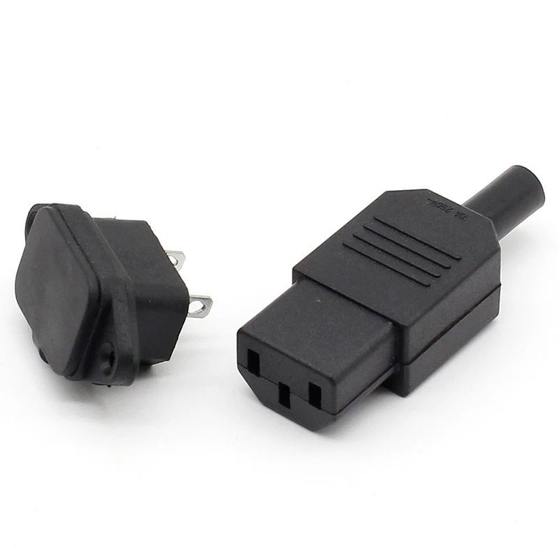 Черная штепсельная вилка IEC 320 C13 + C14 Rewirable 3pin 10A /250V|Соединители| |