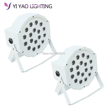

2pcs/lot Lights with RGB 18LEDs Wash Light by Remote and DMX Control for Wedding Church Stage Lighting