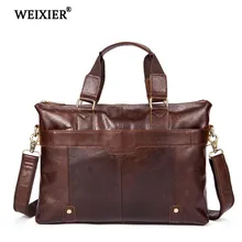 WEIXIER ретро сплошной цвет Мужская натуральная кожа высокого качества большая емкость бизнес дорожная сумка Повседневная Компьютерная сумка